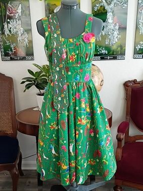 Disney Tiki Room Dress And Matching Tie Size Small